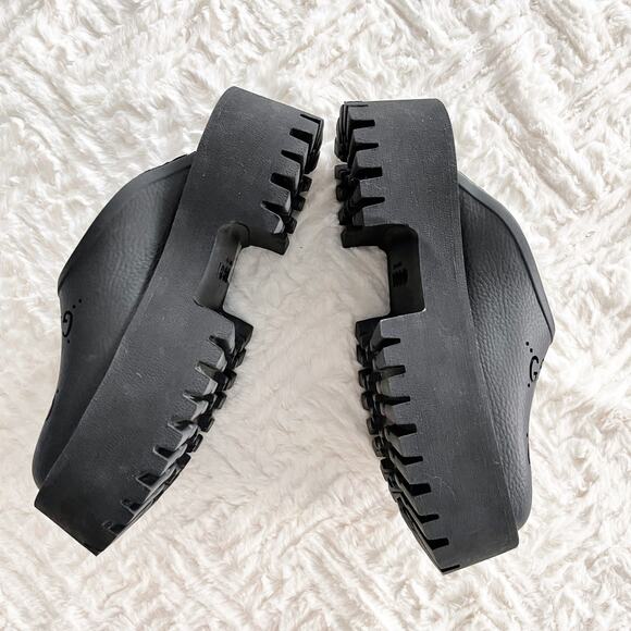 Gucci Perforated G Platform Mules in Black Rubber - Picture 6 of 13